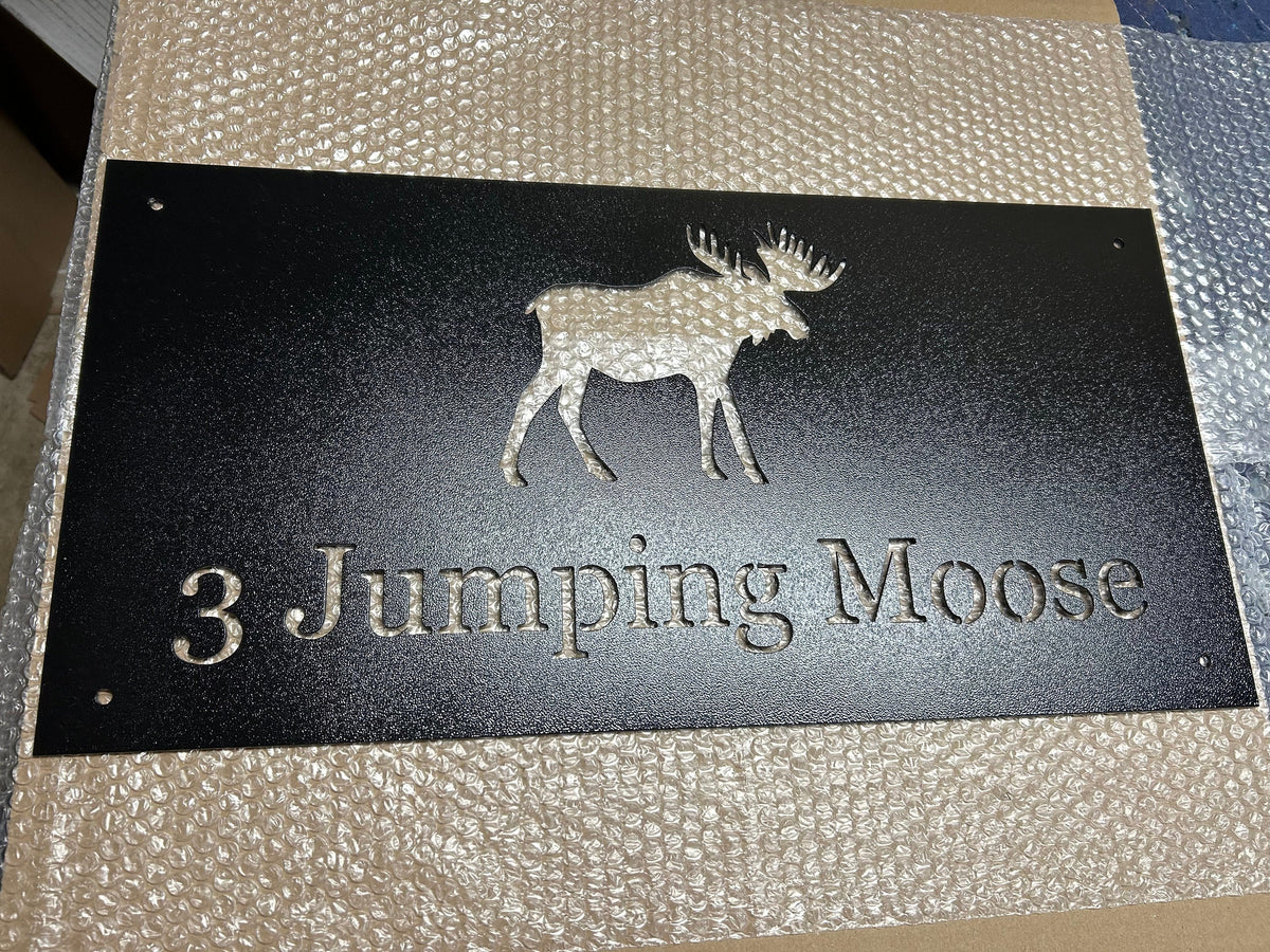 Metal Moose Sign - Personalized Moose Sign - Personalized Moose Metal Sign -Last Name Moose Sign -Outdoor Custom Moose Sign - Metal Bar Sign