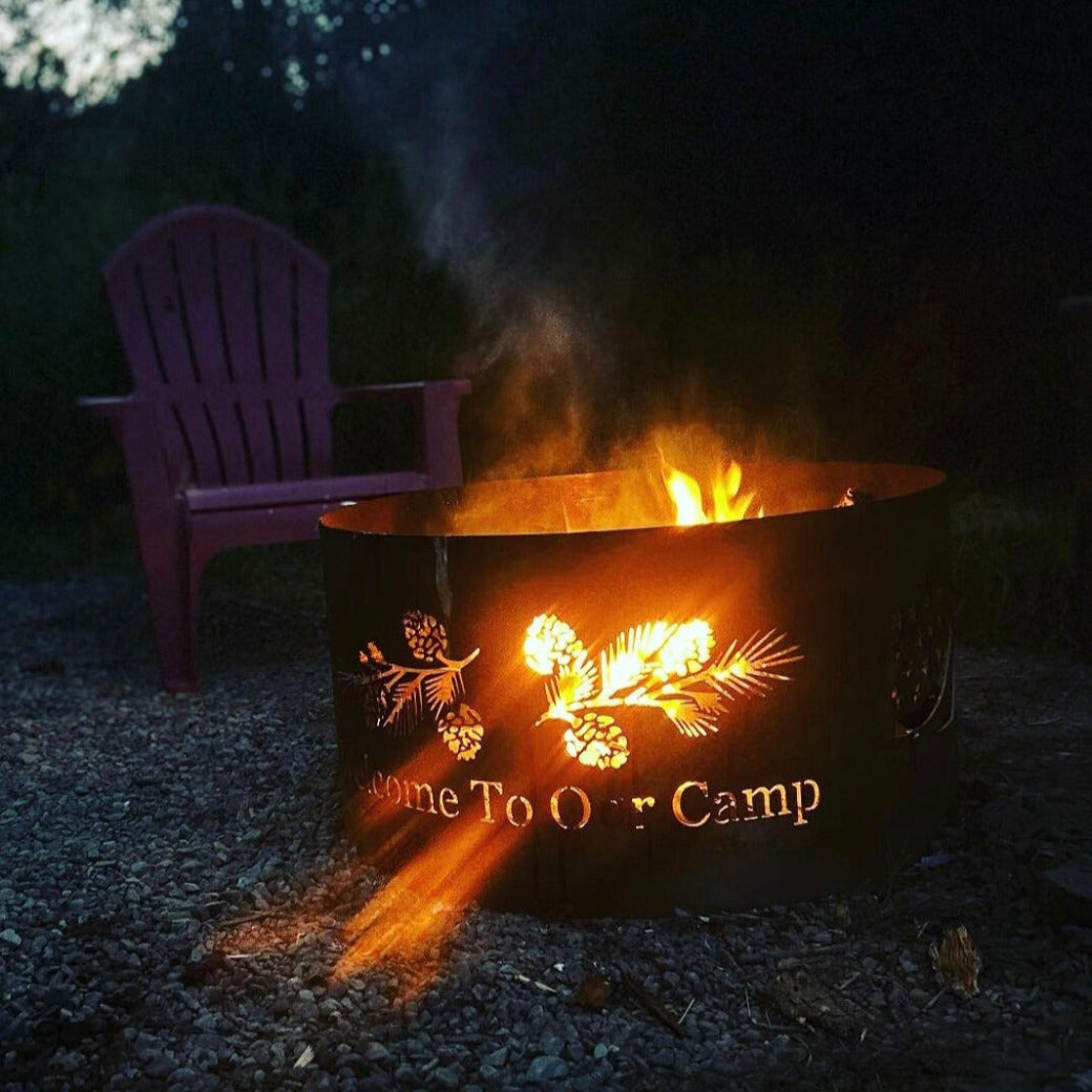 Personalized Fire Ring - Custom Fire Ring - Family Name Fire Ring -Camping Fire Ring - Backyard Fire Pit - Personalized Christmas Gift