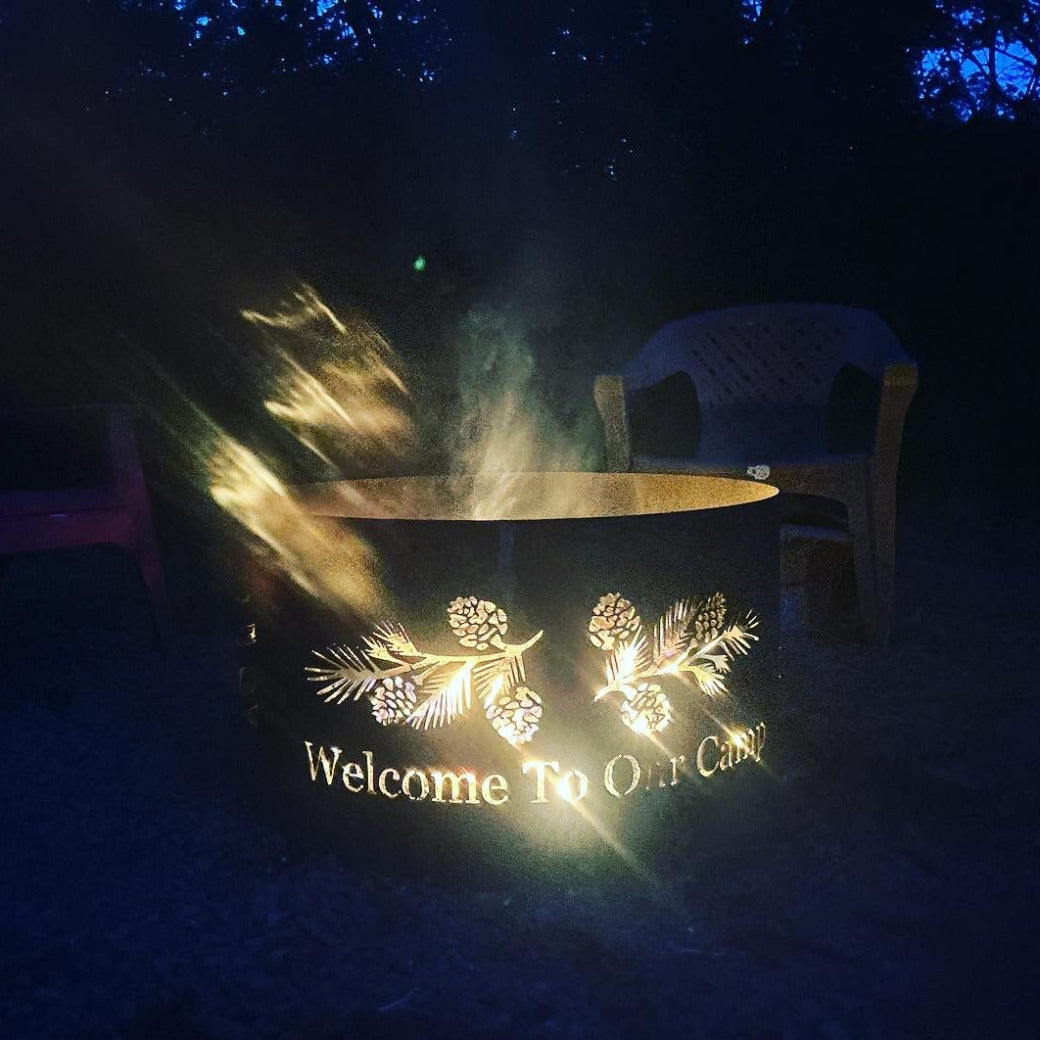 Personalized Fire Ring - Custom Fire Ring - Family Name Fire Ring -Camping Fire Ring - Backyard Fire Pit - Personalized Christmas Gift