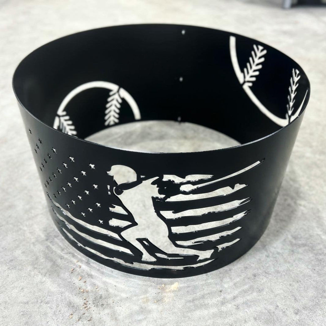 Softball, Baseball Fire Ring - Metal Fire Ring - Fire Pit - Softball/Baseball Gift - Softball, Baseball Coach Gift - Backyard Fire Ring