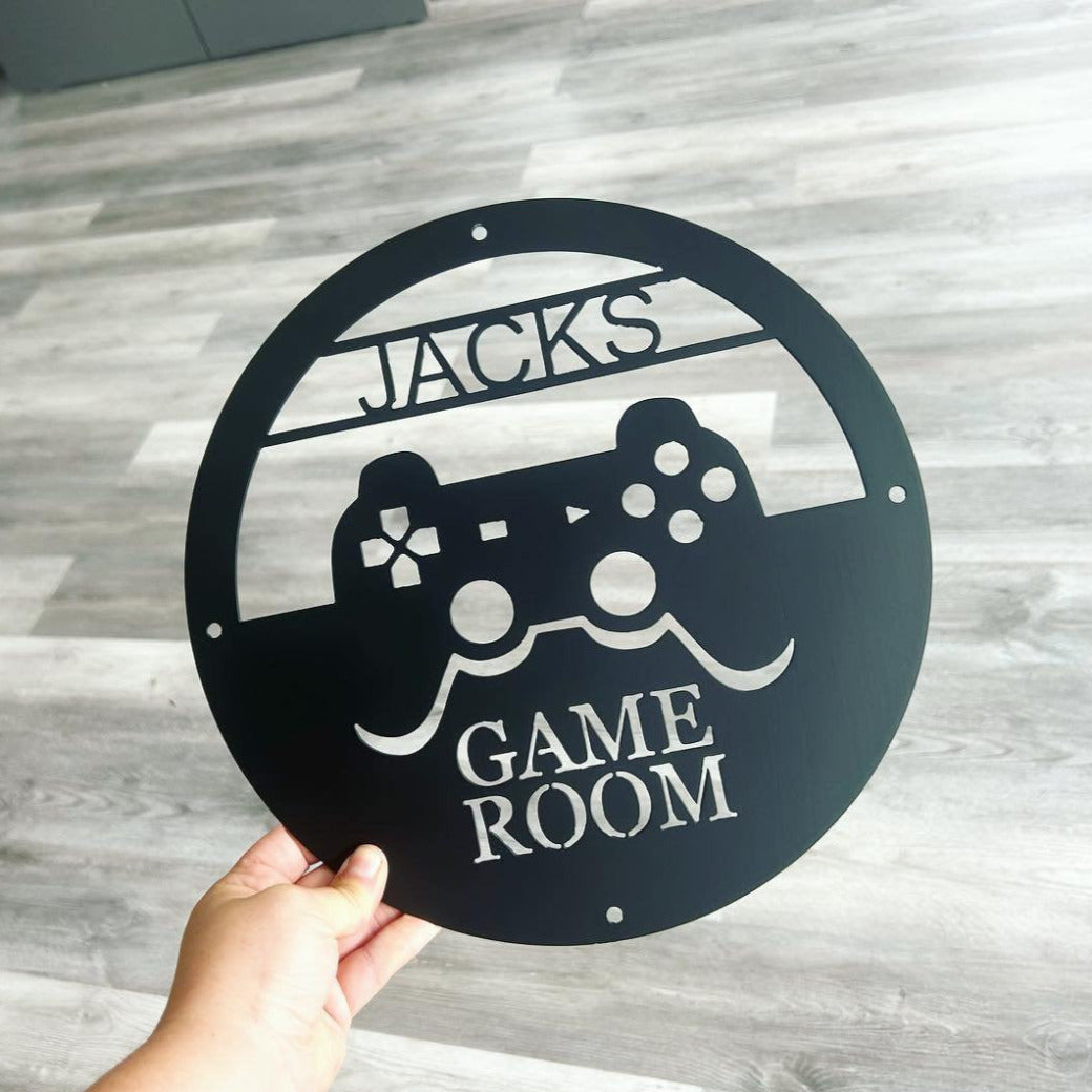 Personalized Metal Gaming Sign - Custom Video Game Metal Art Decor - Game Room Sign - Gamer Name Sign - Gamer Christmas Gift - Metal Art