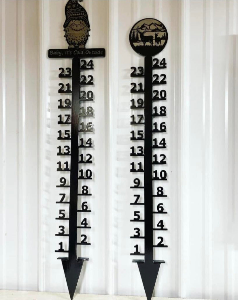 24" Tall Snow Gauge - Metal Snow Gauge - Personalized Metal Snow Gauge - Snow Depth Reader - Snow Measuring Stick - Custom Christmas Gift