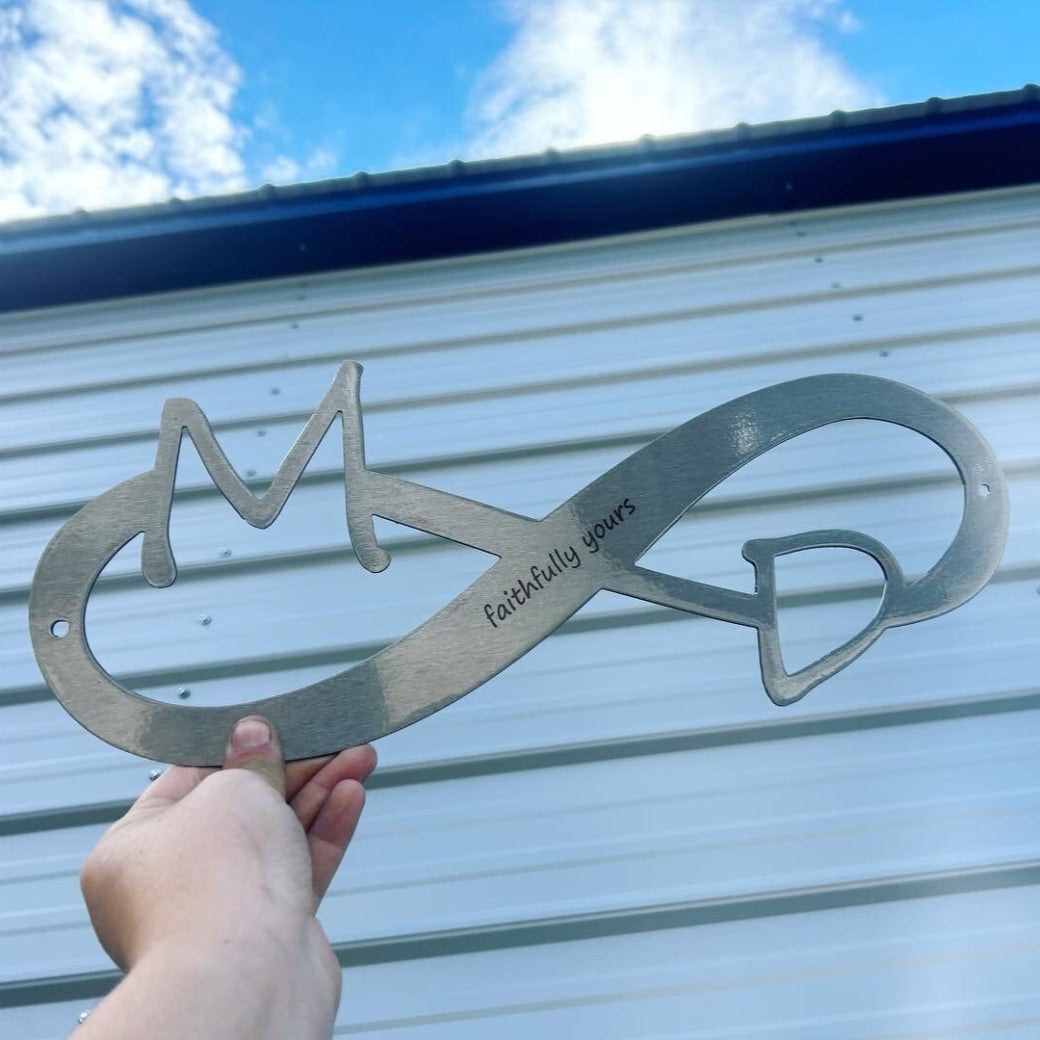 Infinity Sign Custom Personalized Metal Infinity Sign - American Aftermarkets Metalworks