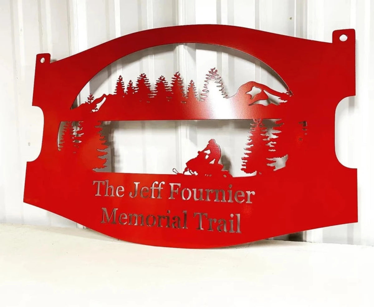 Personalized Metal Snowmobile Sign